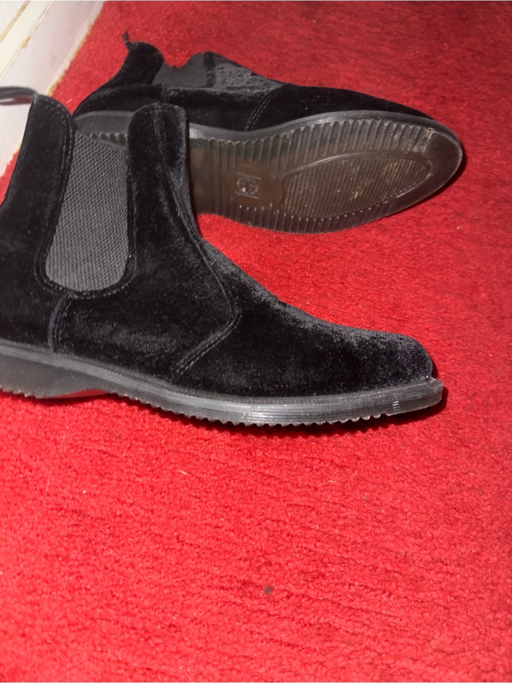 Black Velvet Chelsea Boots